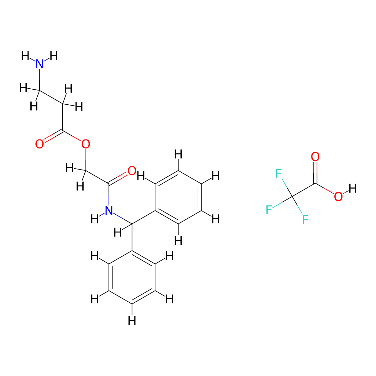 beta-Alanine diphenylmethylamineacetoxy ester trifluoroacetate salt molecular structure, CAS 204063-33-2