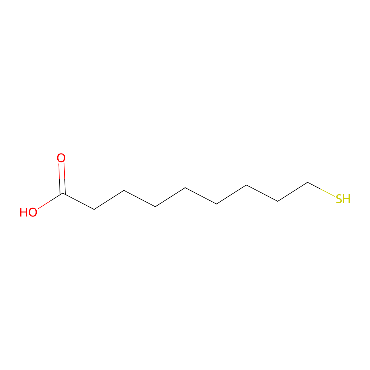 9-Mercaptononanoic acid molecular structure, CAS 204063-54-7