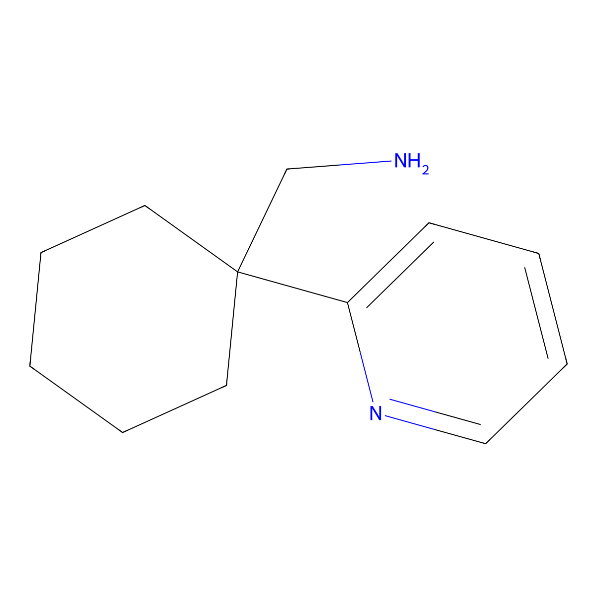 [1-(2-Pyridinyl)cyclohexyl]methanamine molecular structure, CAS 204067-08-3