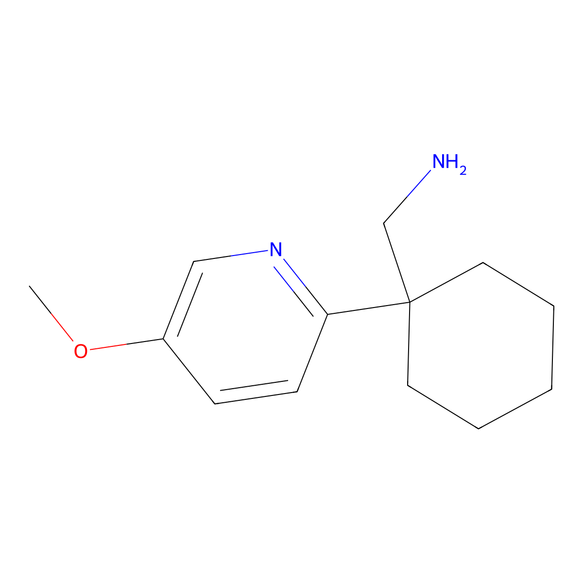 (1-(5-Methoxypyridin-2-yl)cyclohexyl)methanamine molecular structure, CAS 204067-12-9