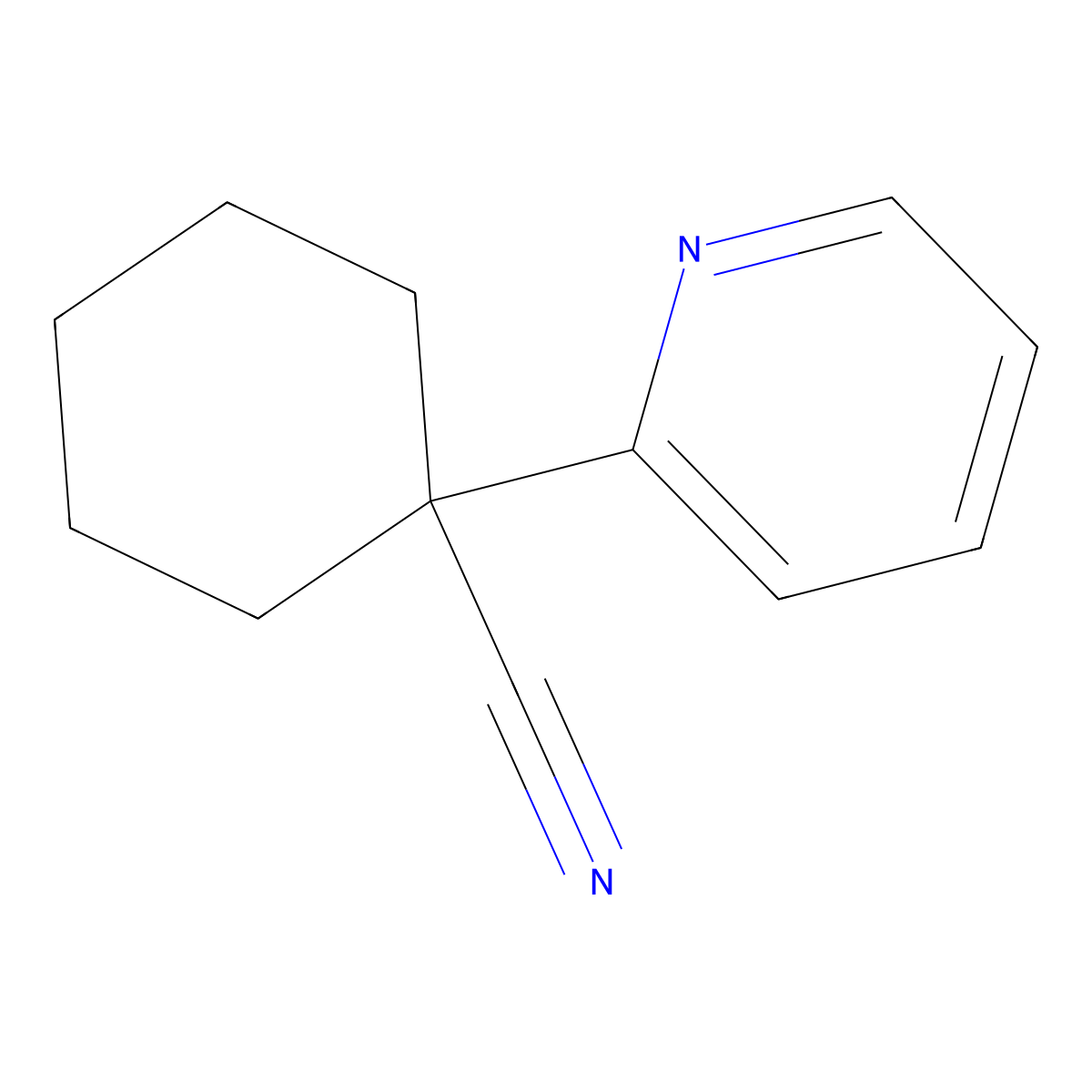 1-(Pyridin-2-yl)cyclohexanecarbonitrile molecular structure, CAS 204067-32-3