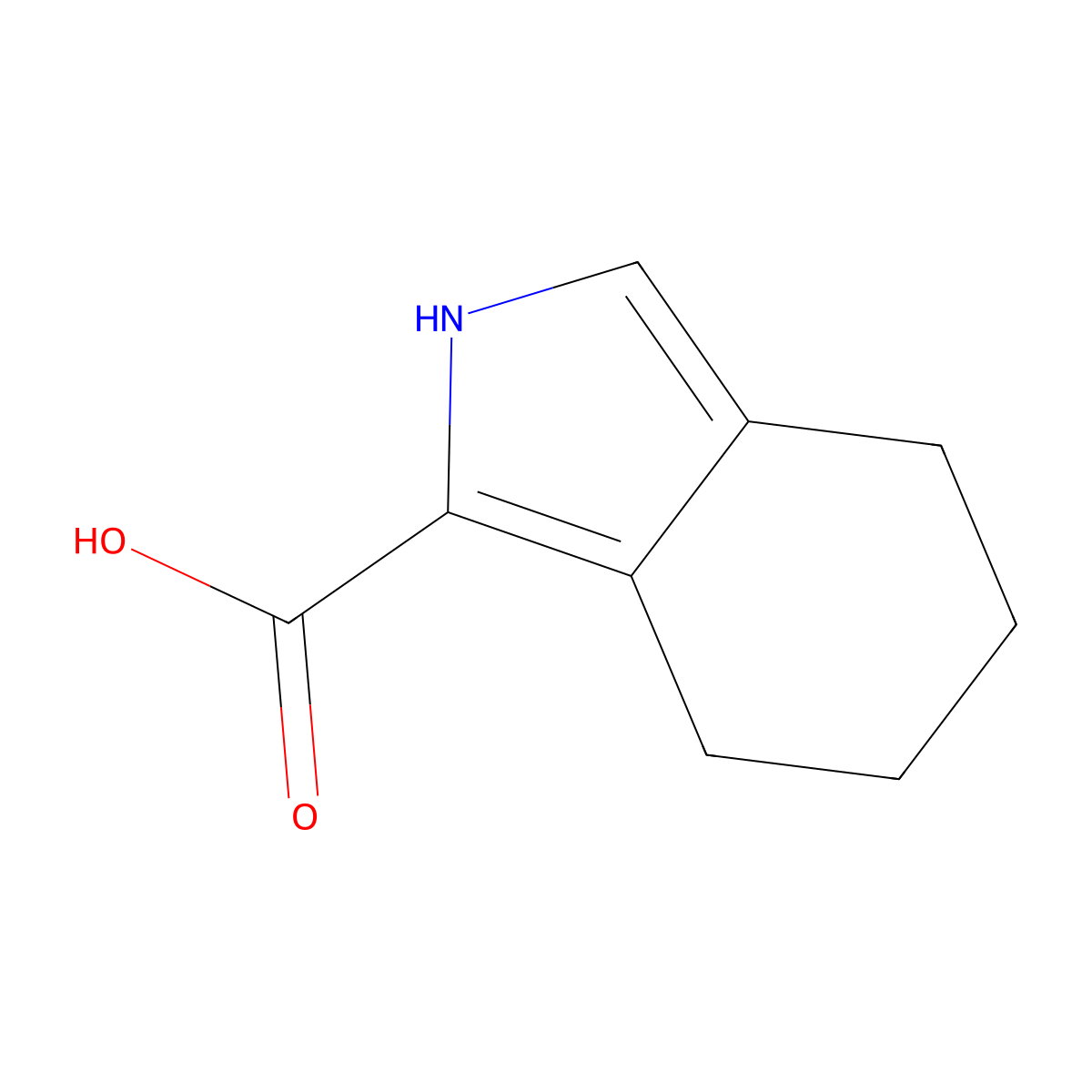 4,5,6,7-tetrahydro-2H-isoindole-1-carboxylic acid molecular structure, CAS 204068-75-7