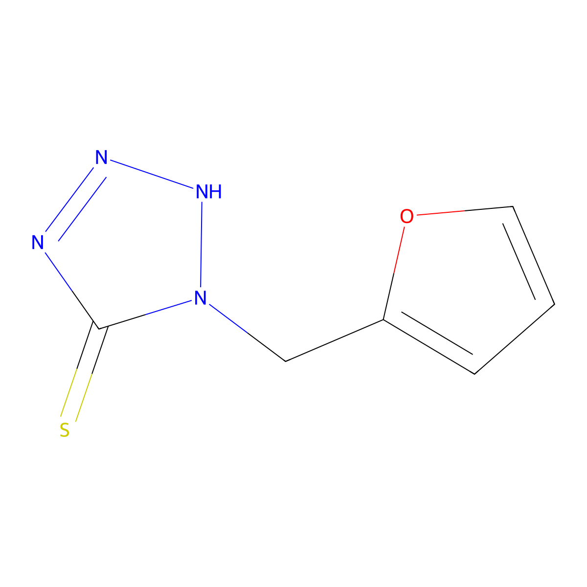 1-(2-furylmethyl)-1H-tetrazole-5-thiol molecular structure, CAS 204070-47-3