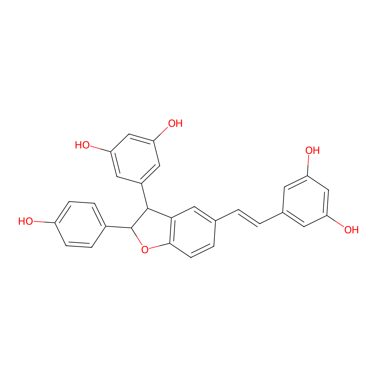 trans-delta-Viniferin molecular structure, CAS 204076-78-8