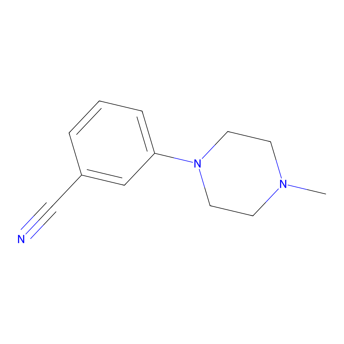 3-(4-Methylpiperazin-1-yl)benzonitrile molecular structure, CAS 204078-35-3