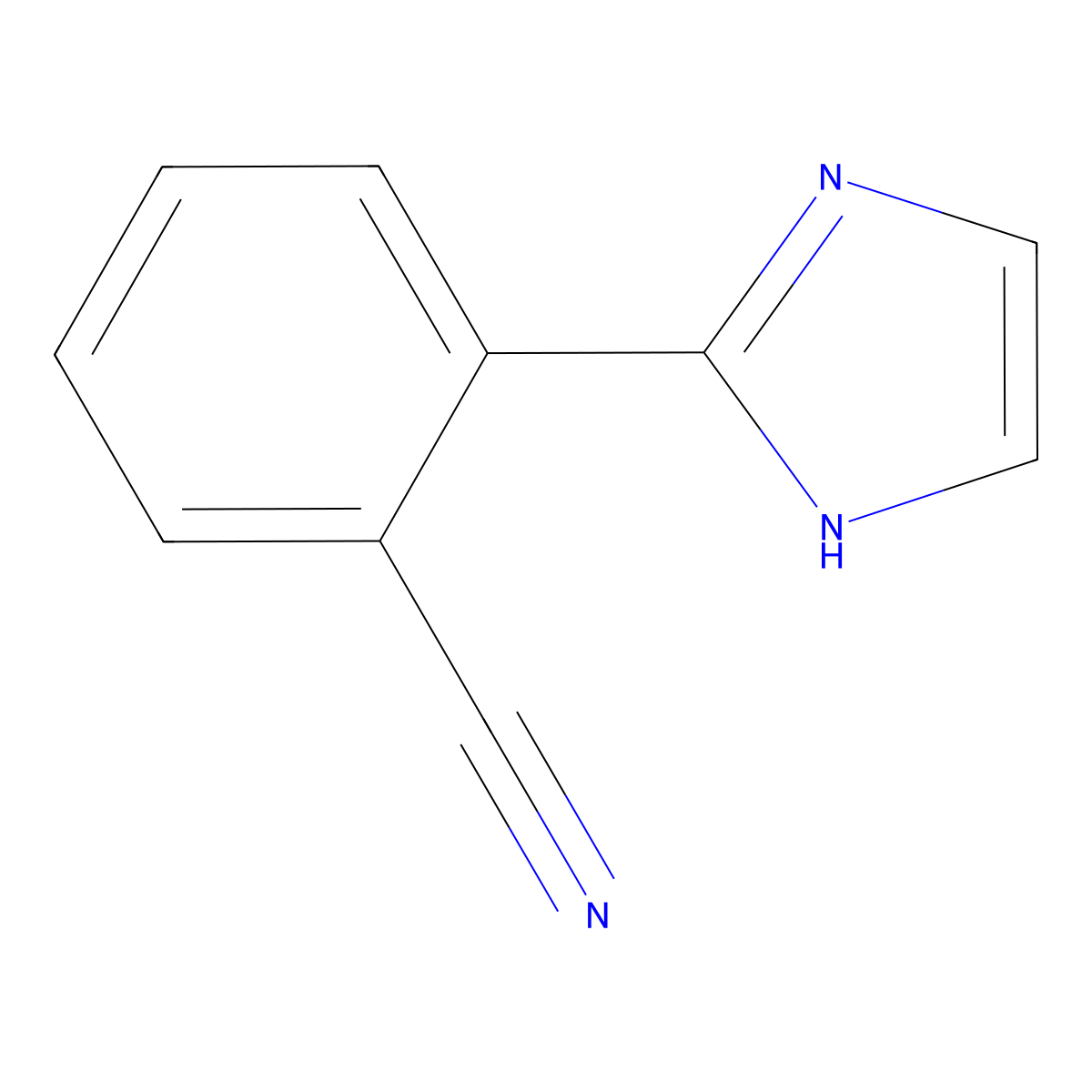 2-(1H-imidazol-2-yl)benzonitrile molecular structure, CAS 204078-65-9