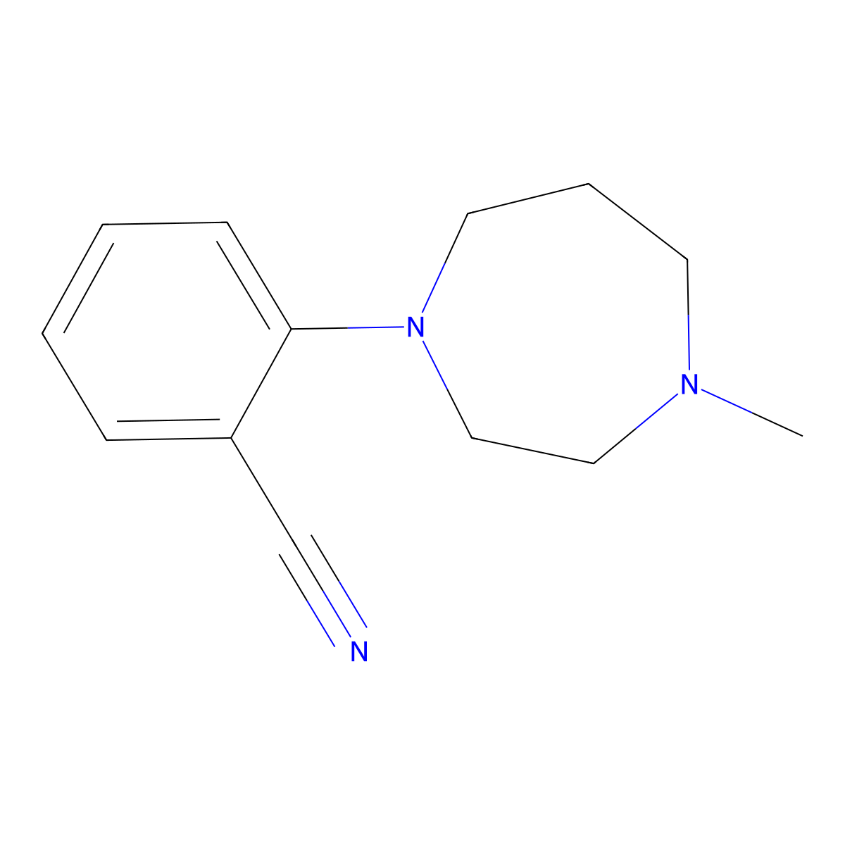 2-(4-Methyl-1,4-diazepan-1-yl)benzonitrile molecular structure, CAS 204078-93-3