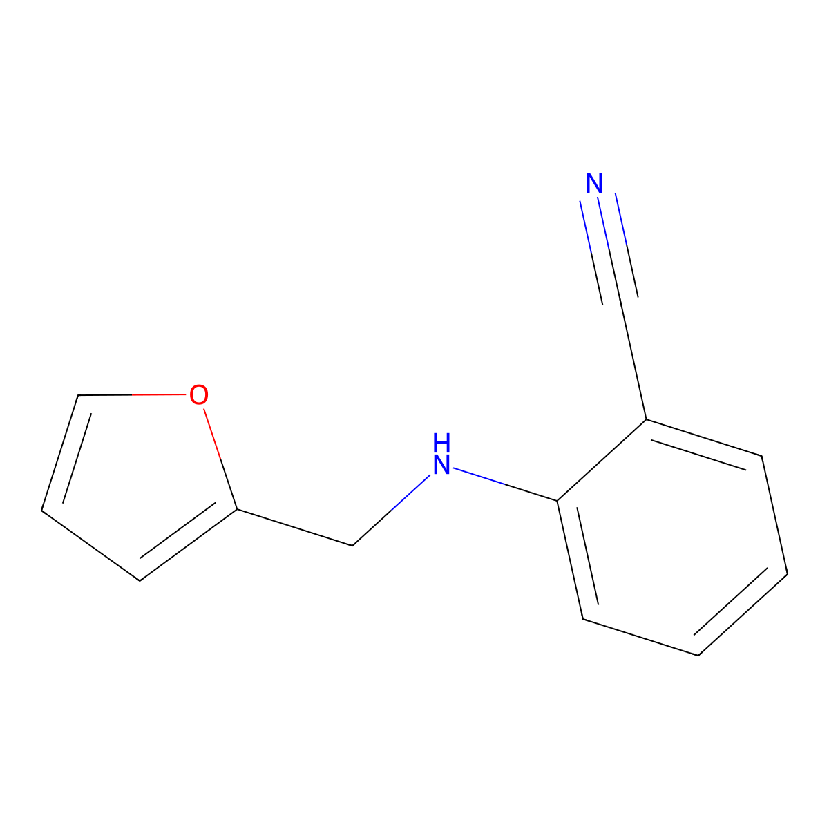 2-{[(Furan-2-yl)methyl]amino}benzonitrile molecular structure, CAS 204078-98-8