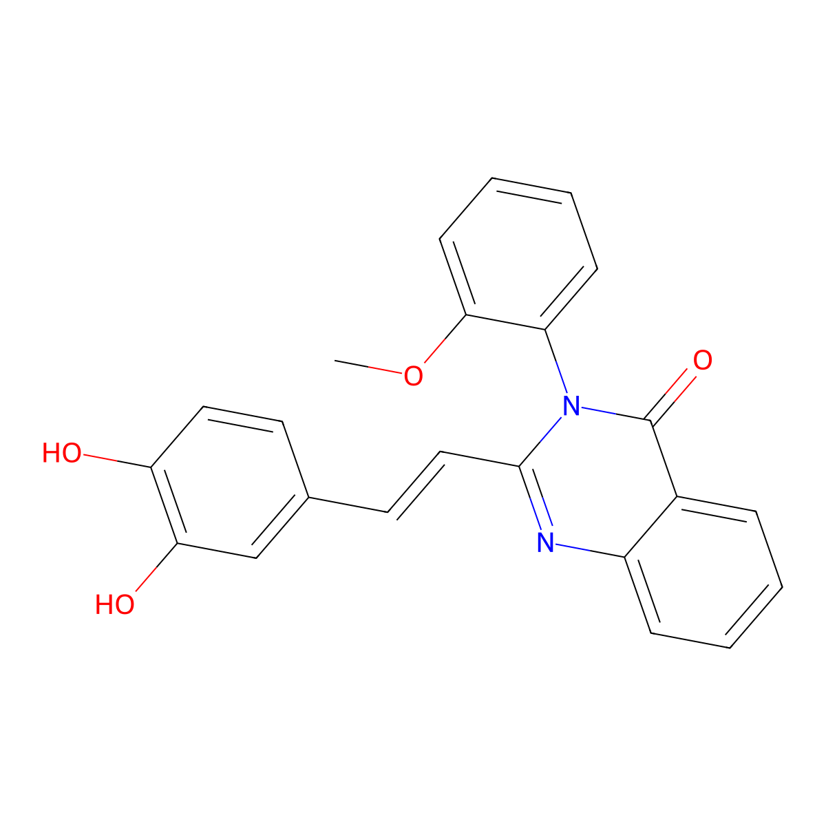 (E)-2-(3,4-Dihydroxystyryl)-3-(2-methoxyphenyl)quinazolin-4(3H)-one molecular structure, CAS 2041072-41-5