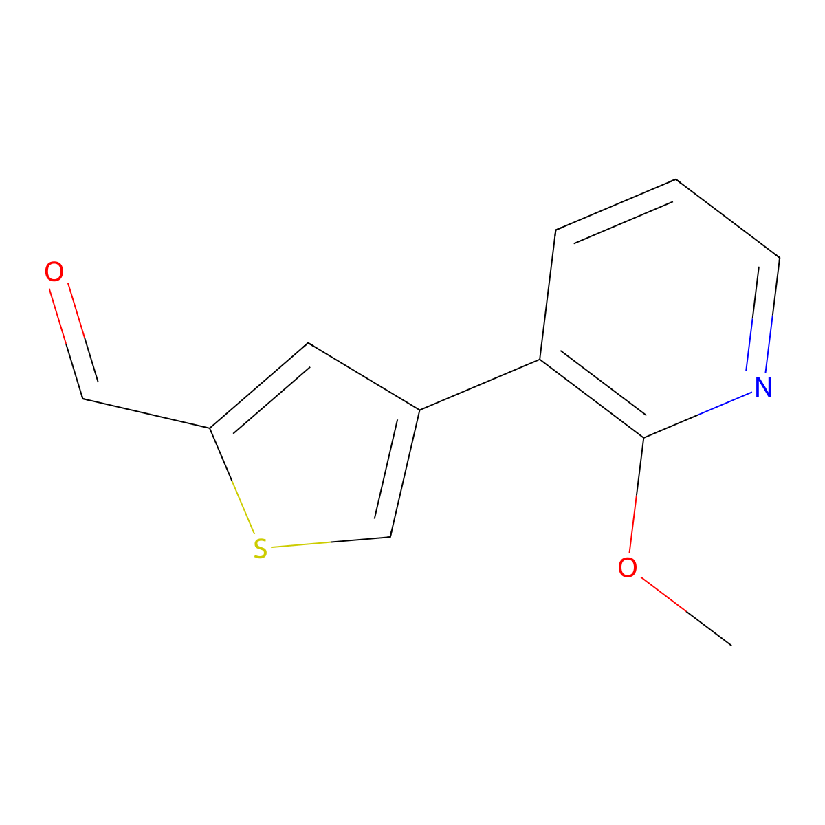 4-(2-Methoxypyridin-3-yl)thiophene-2-carbaldehyde molecular structure, CAS 2041074-43-3