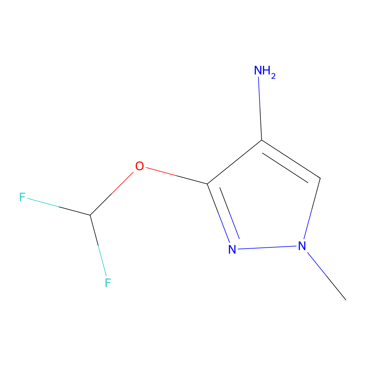 3-(Difluoromethoxy)-1-methyl-1H-pyrazol-4-amine molecular structure, CAS 2041076-49-5