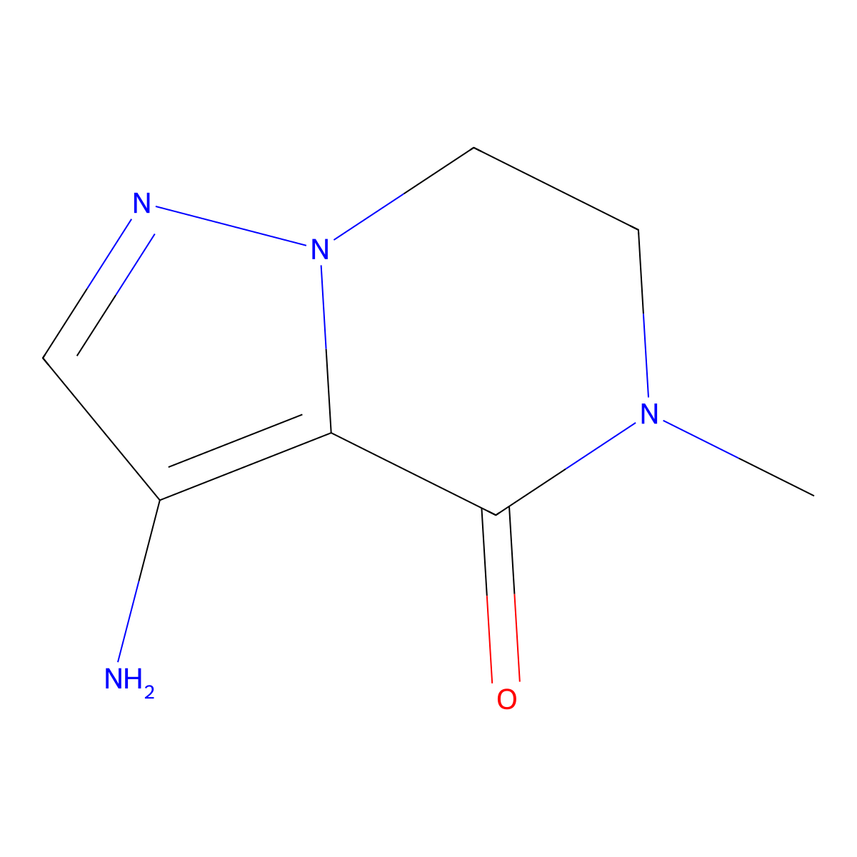3-amino-5-methyl-4H,5H,6H,7H-pyrazolo[1,5-a]pyrazin-4-one molecular structure, CAS 2041076-72-4