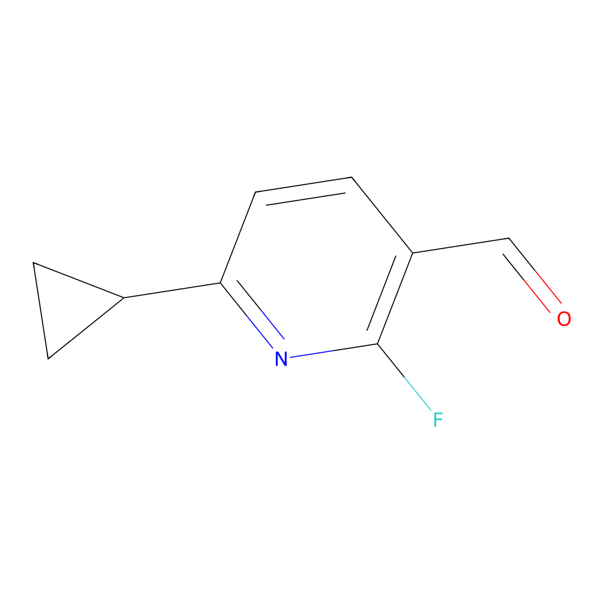 6-Cyclopropyl-2-fluoronicotinaldehyde molecular structure, CAS 2041080-30-0