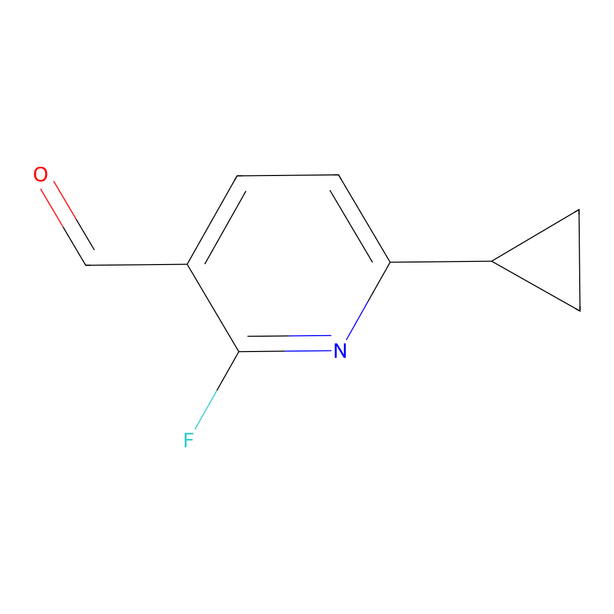 6-Cyclopropyl-2-fluoronicotinaldehyde molecular structure, CAS 2041080-30-0