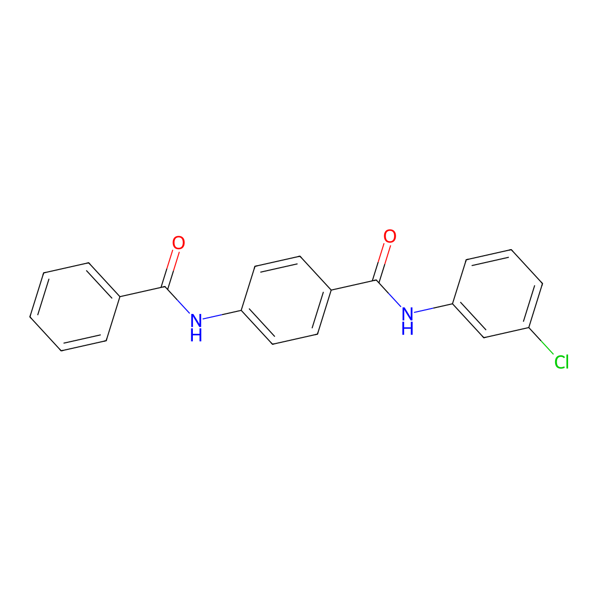 4-benzamido-N-(3-chlorophenyl)benzamide molecular structure, CAS 204117-81-7