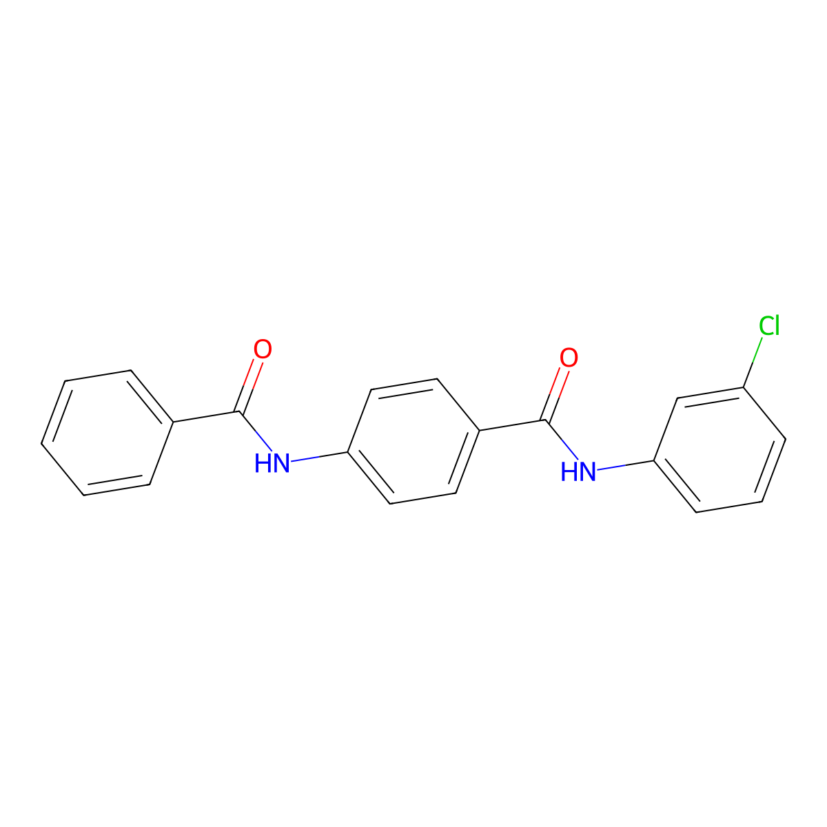 4-benzamido-N-(3-chlorophenyl)benzamide molecular structure, CAS 204117-81-7