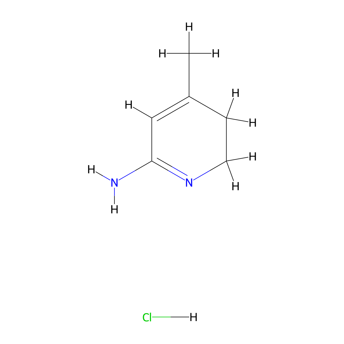 4-Methyl-1,2,5,6-tetrahydropyridin-2-imine hydrochloride molecular structure, CAS 204118-40-1