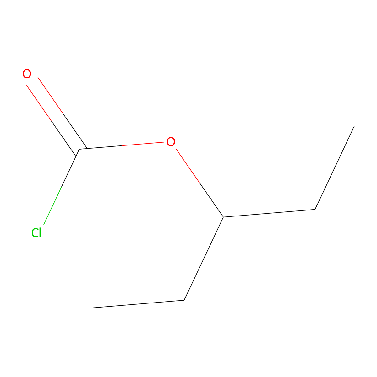 Pentan-3-yl carbonochloridate molecular structure, CAS 20412-36-6