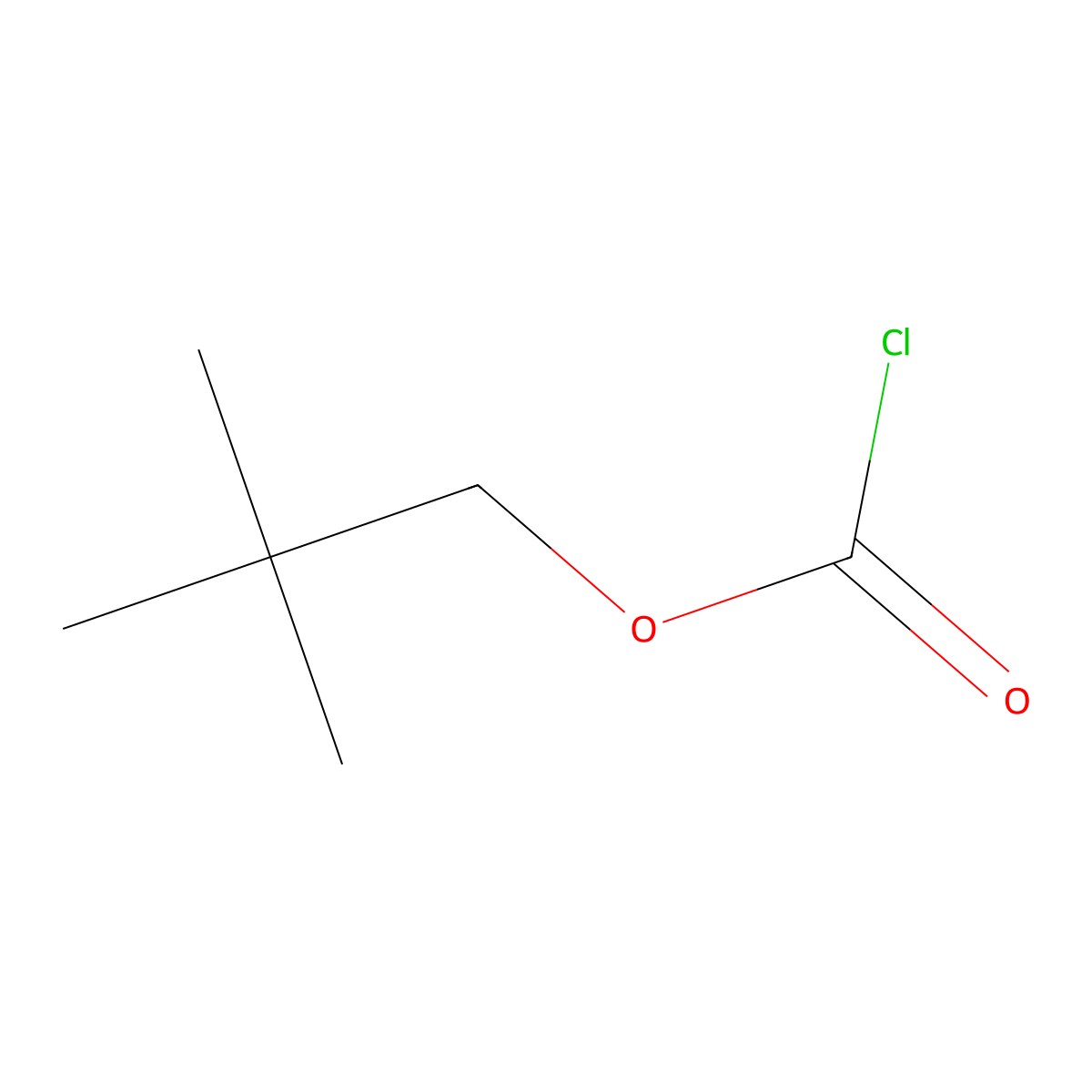 2,2-Dimethylpropyl carbonochloridate molecular structure, CAS 20412-38-8