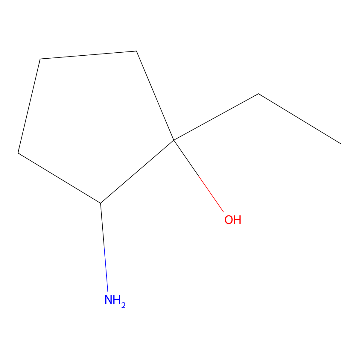 2-Amino-1-ethylcyclopentan-1-OL molecular structure, CAS 20412-67-3