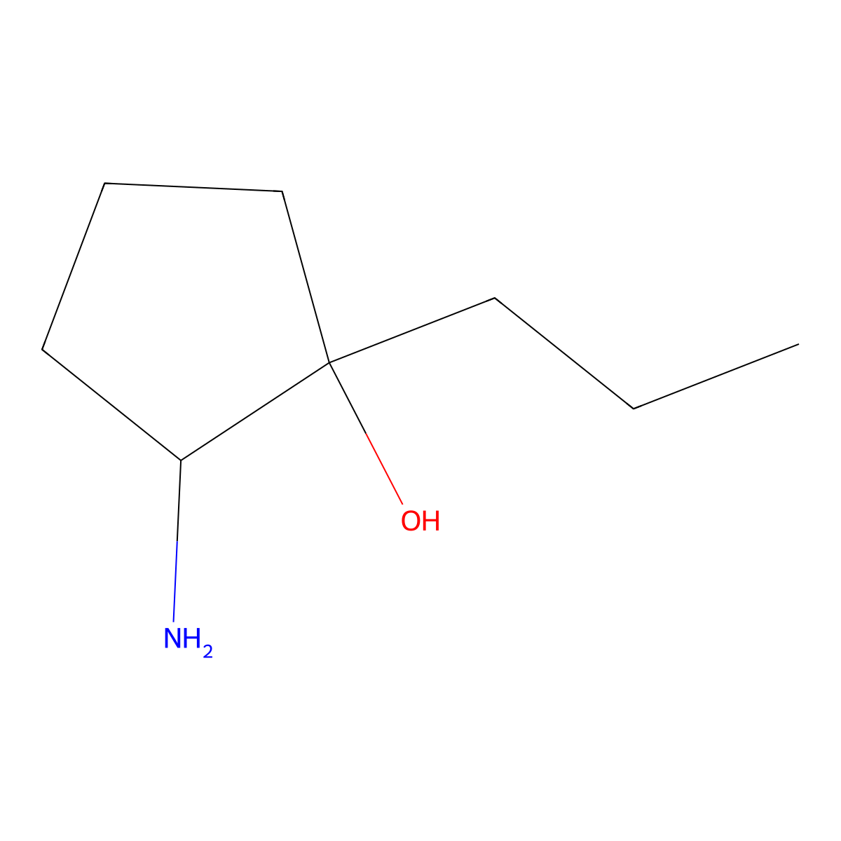 2-Amino-1-propylcyclopentan-1-OL molecular structure, CAS 20412-68-4