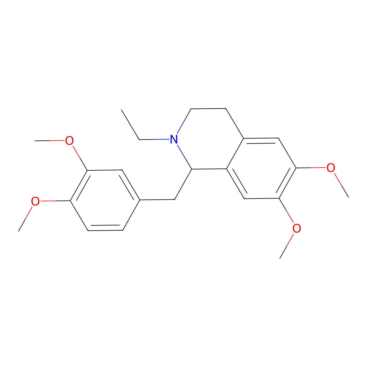 1-[(3,4-dimethoxyphenyl)methyl]-2-ethyl-6,7-dimethoxy-3,4-dihydro-1H-isoquinoline molecular structure, CAS 20412-86-6