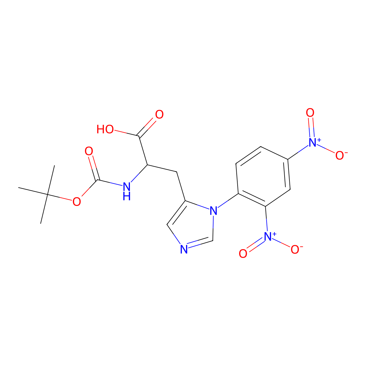 iso-Boc-D-His(Dnp)-OH molecular structure, CAS 204125-02-0