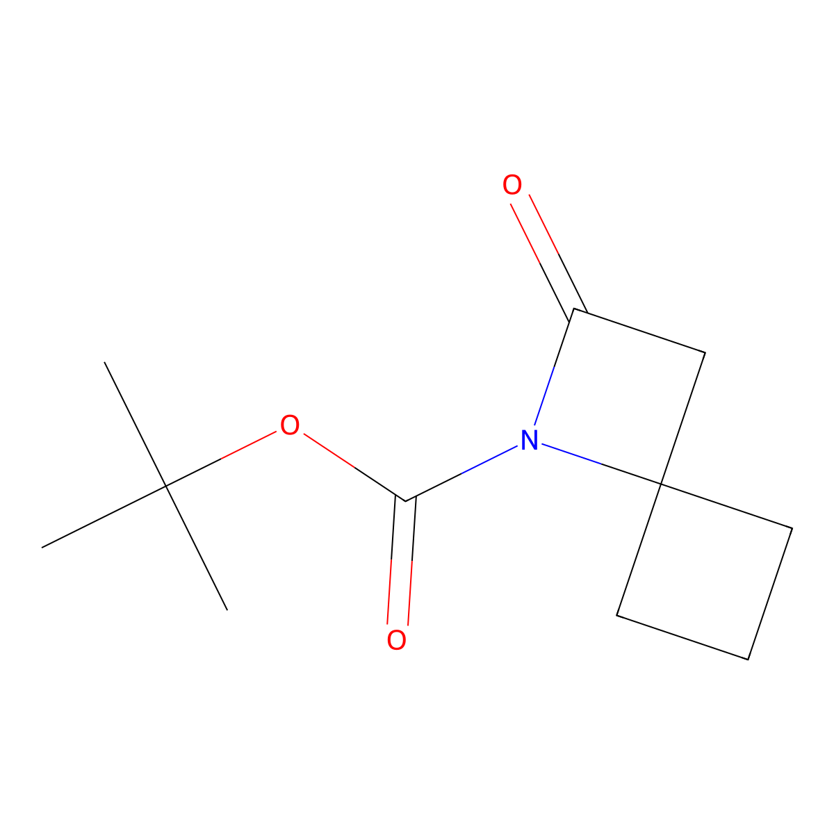 Tert-butyl 2-oxo-1-azaspiro[3.3]heptane-1-carboxylate molecular structure, CAS 204132-37-6