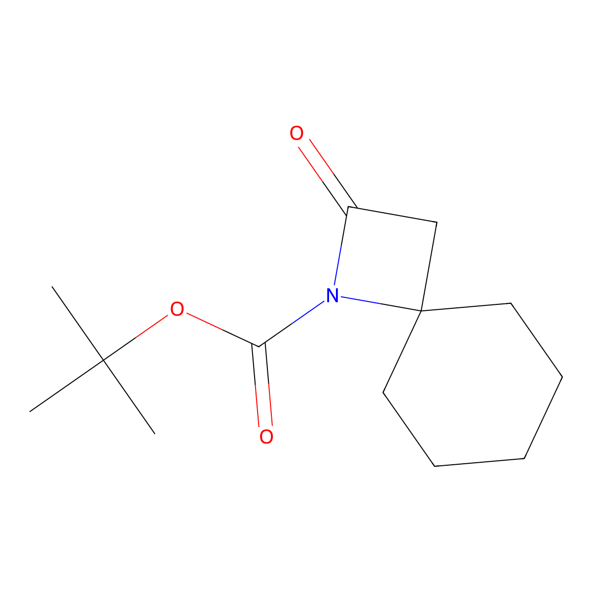 Tert-butyl 2-oxo-1-azaspiro[3.5]nonane-1-carboxylate molecular structure, CAS 204132-39-8