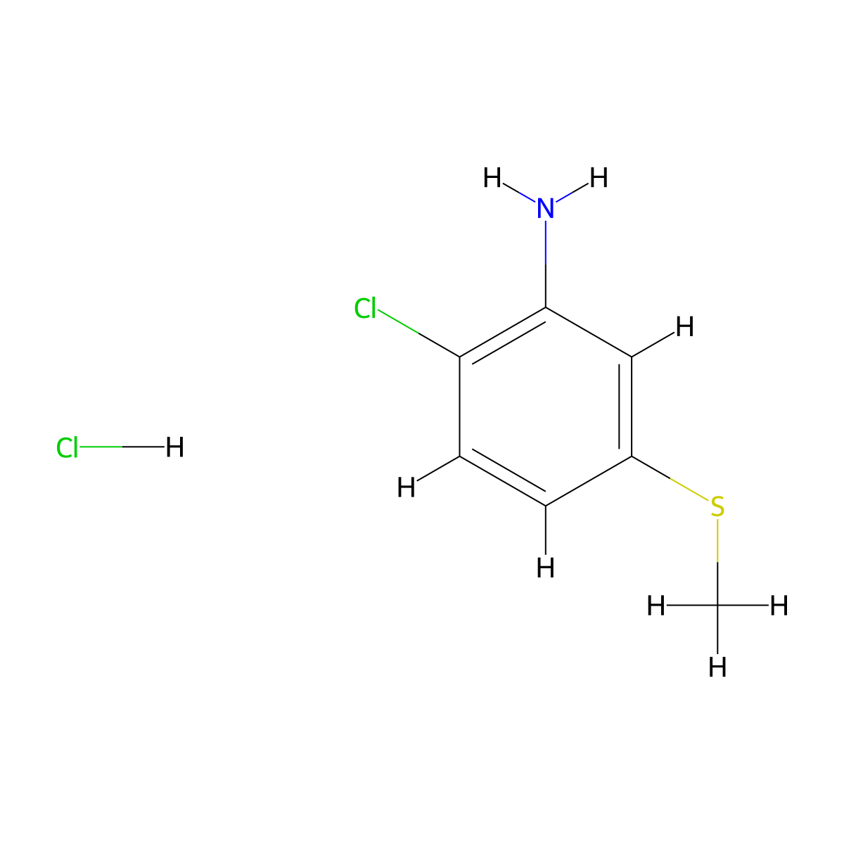 2-Chloro-5-(methylsulfanyl)aniline hydrochloride molecular structure, CAS 204133-11-9