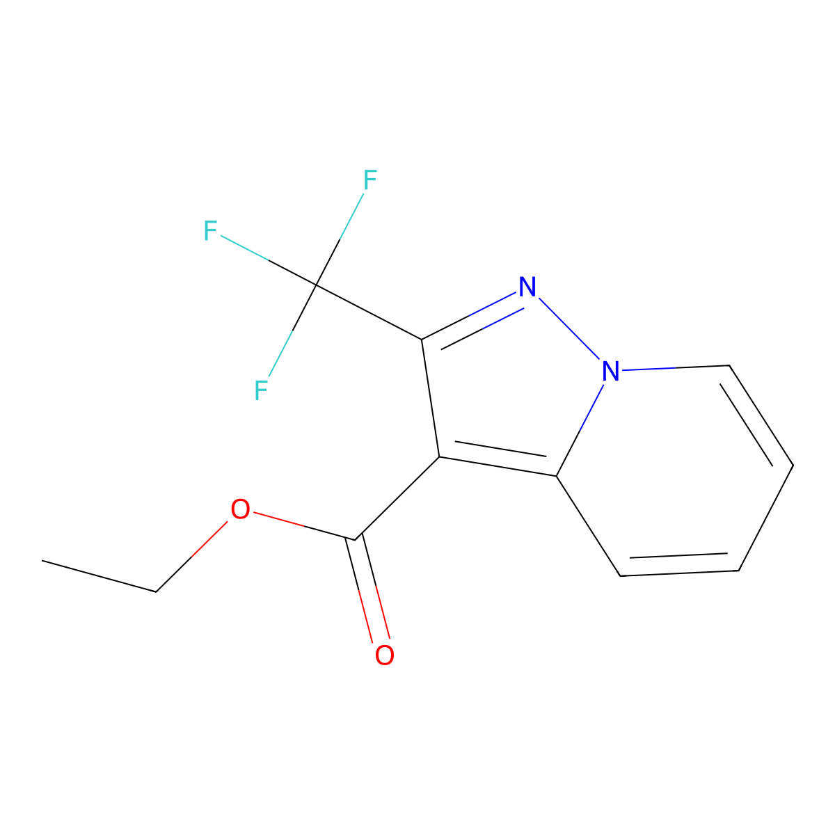 Ethyl 2-trifluoromethylpyrazolo[1,5-a]pyridine-3-carboxylate molecular structure, CAS 204136-48-1