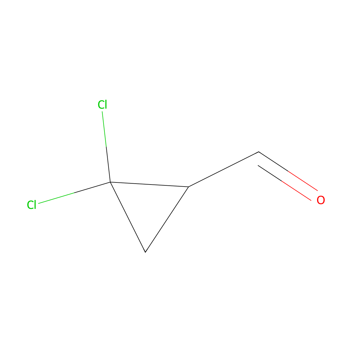 2,2-Dichlorocyclopropane-1-carbaldehyde molecular structure, CAS 20414-46-4