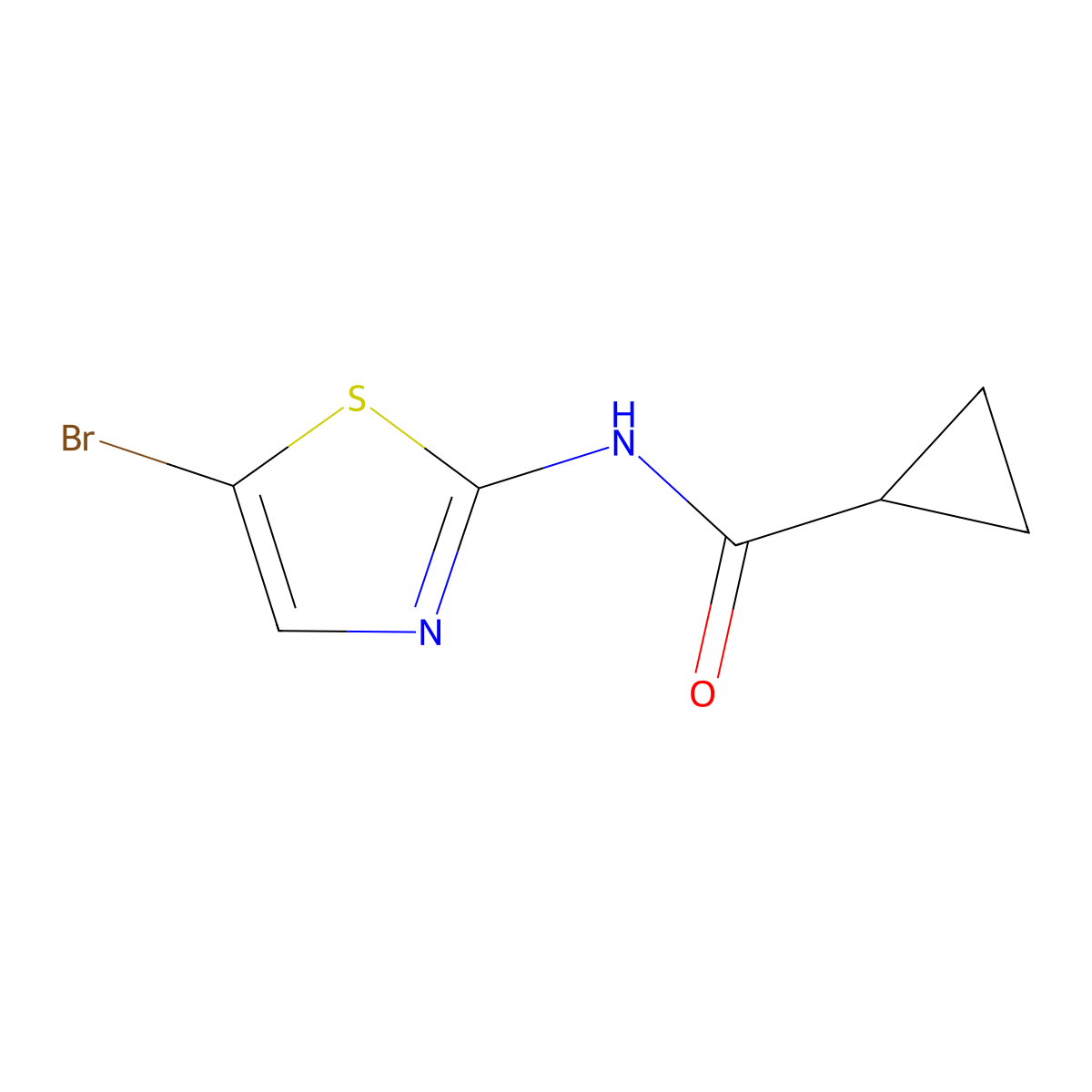 N-(5-Bromo-1,3-thiazol-2-yl)cyclopropanecarboxamide molecular structure, CAS 20415-77-4