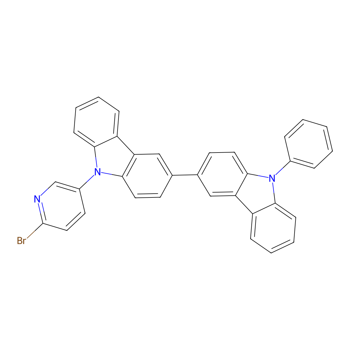 9-(6-Bromopyridin-3-yl)-9'-phenyl-9H,9'H-3,3'-bicarbazole molecular structure, CAS 2041519-47-3