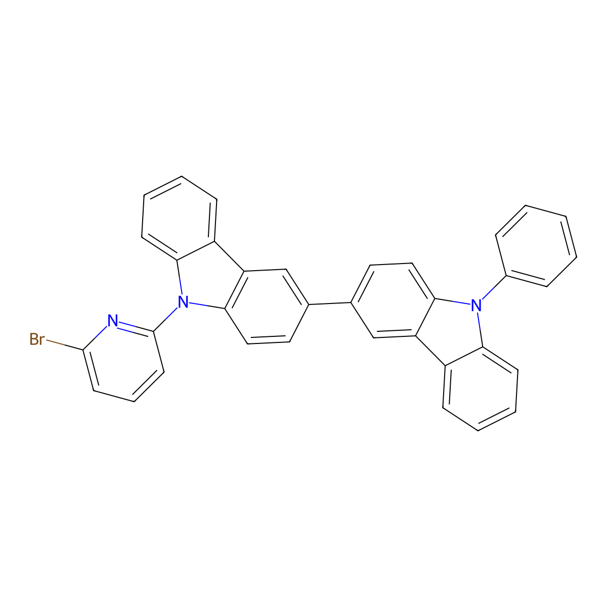 9-(6-Bromopyridin-2-yl)-9'-phenyl-9H,9'H-3,3'-bicarbazole molecular structure, CAS 2041519-48-4