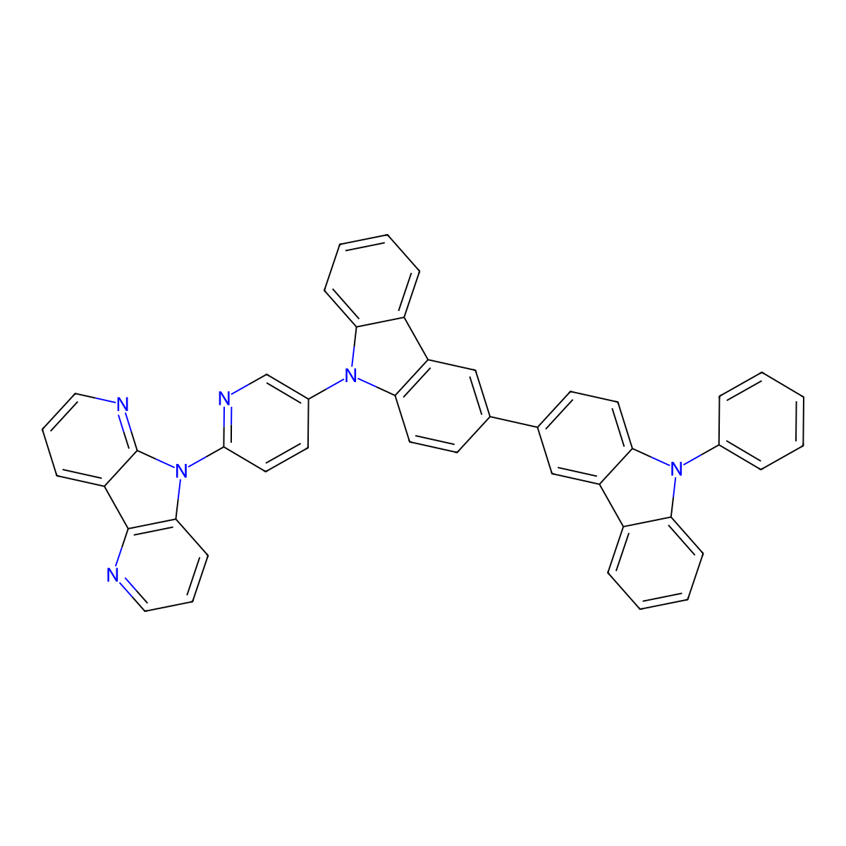 8-[5-[3-(9-Phenylcarbazol-3-yl)carbazol-9-yl]-2-pyridinyl]-3,8,10-triazatricyclo[7.4.0.02,7]trideca-1(9),2(7),3,5,10,12-hexaene molecular structure, CAS 2041519-50-8