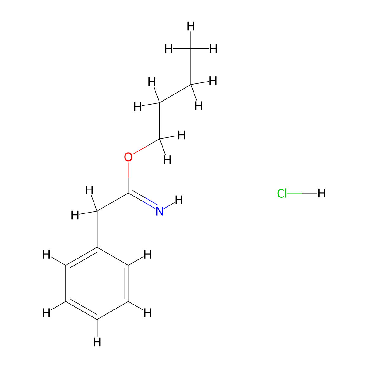 Butyl 2-phenylacetimidate hydrochloride molecular structure, CAS 2041576-07-0