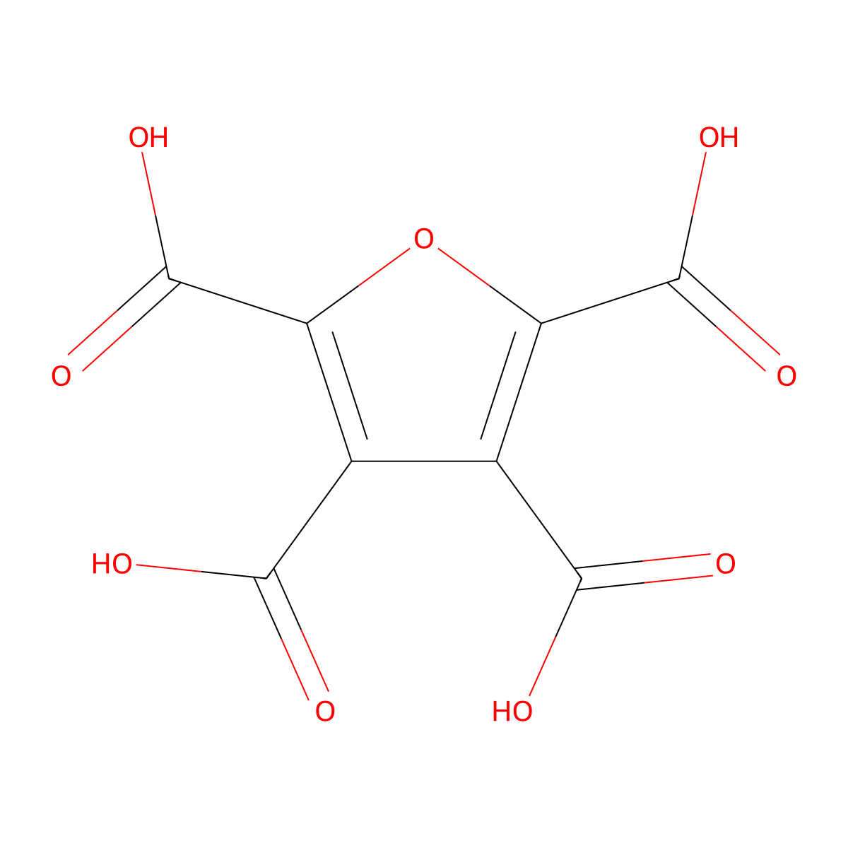 Furantetracarboxylic acid molecular structure, CAS 20416-04-0