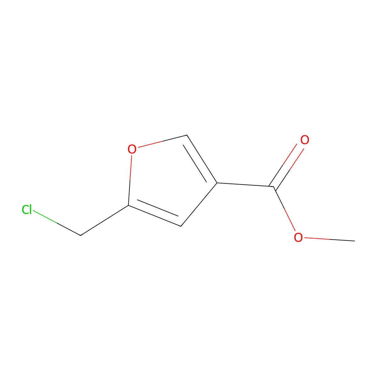 Methyl 5-(chloromethyl)furan-3-carboxylate molecular structure, CAS 20416-07-3