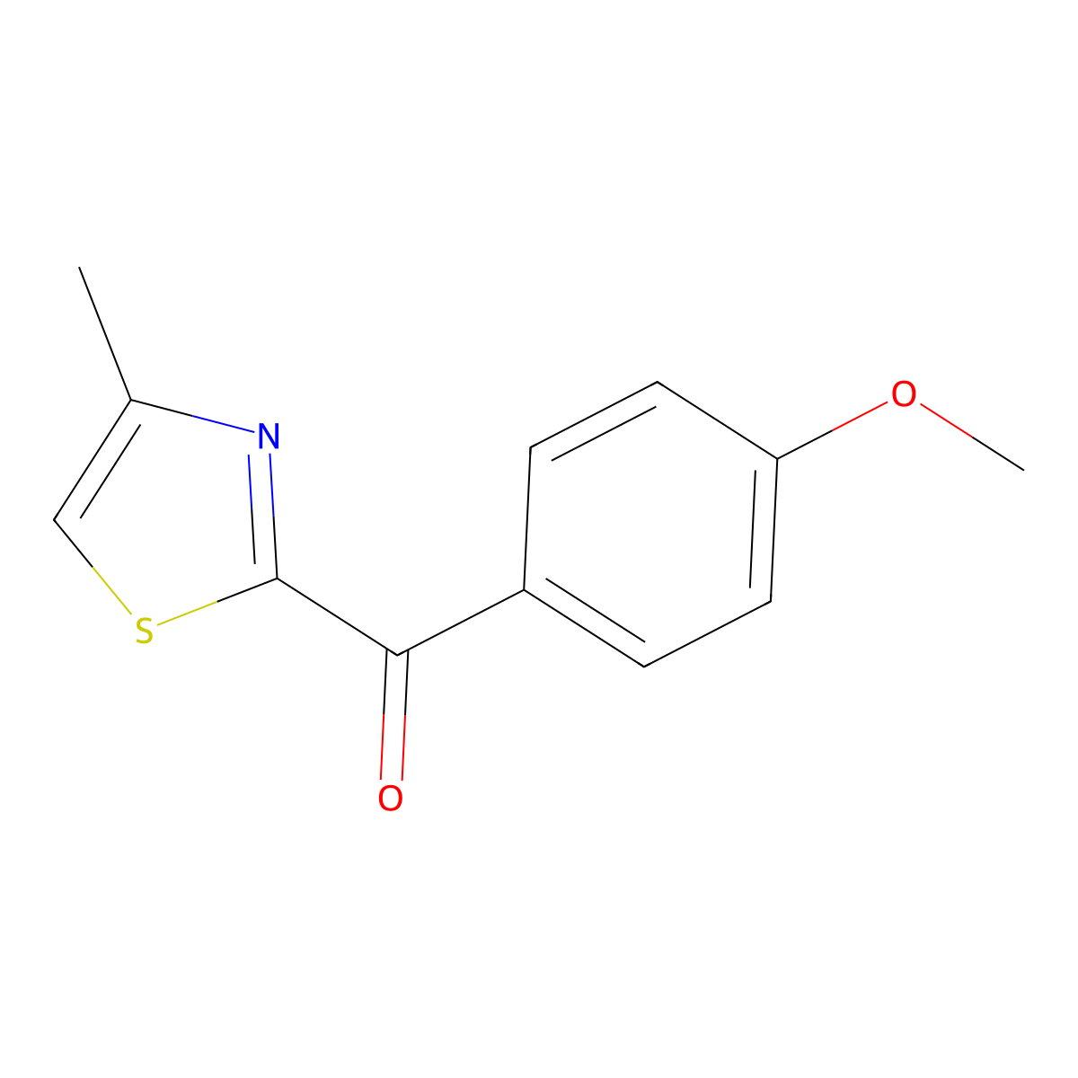 (4-Methoxyphenyl)(4-methyl-2-thiazolyl)methanone molecular structure, CAS 20416-65-3