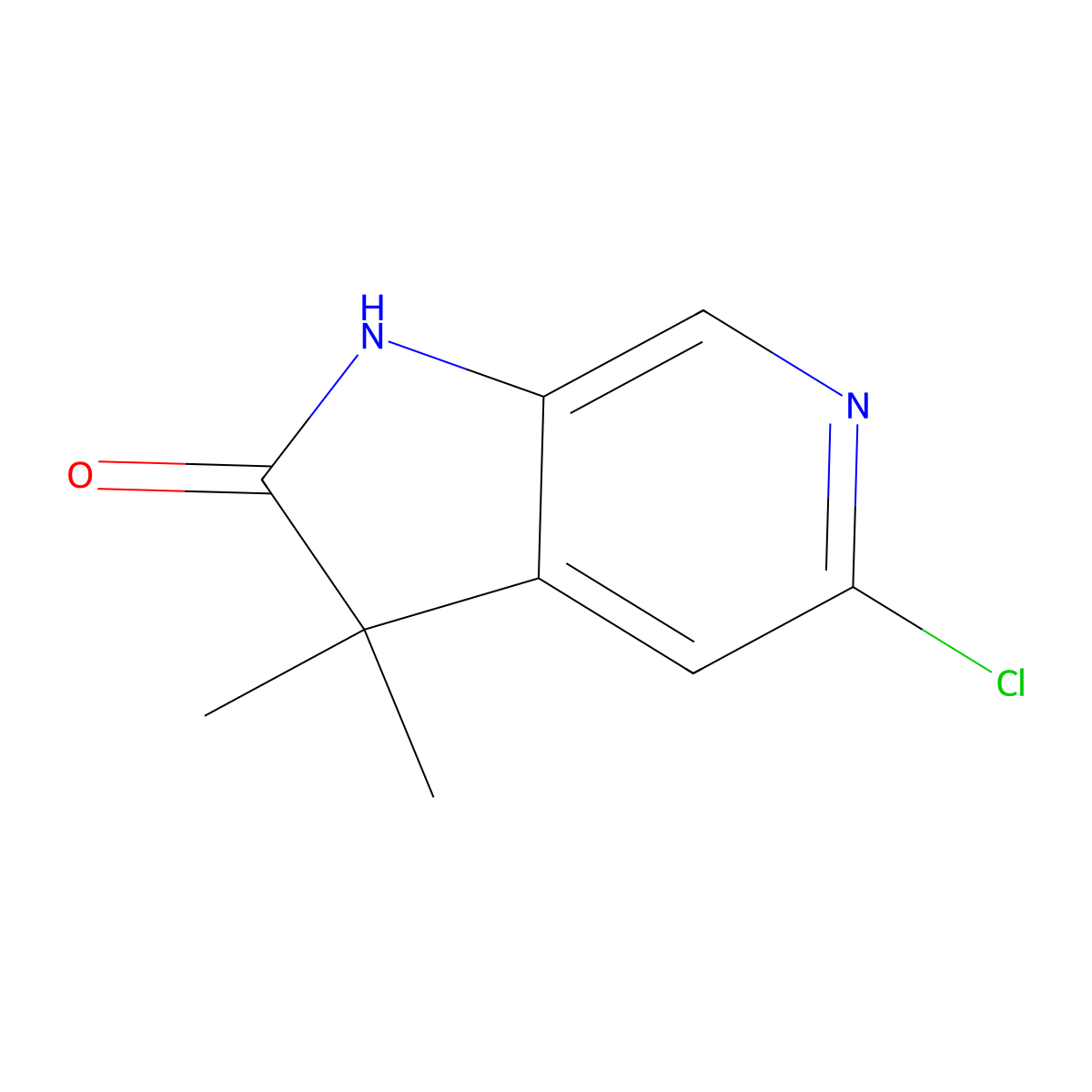5-Chloro-3,3-dimethyl-1H,2H,3H-pyrrolo[2,3-c]pyridin-2-one molecular structure, CAS 2041751-90-8