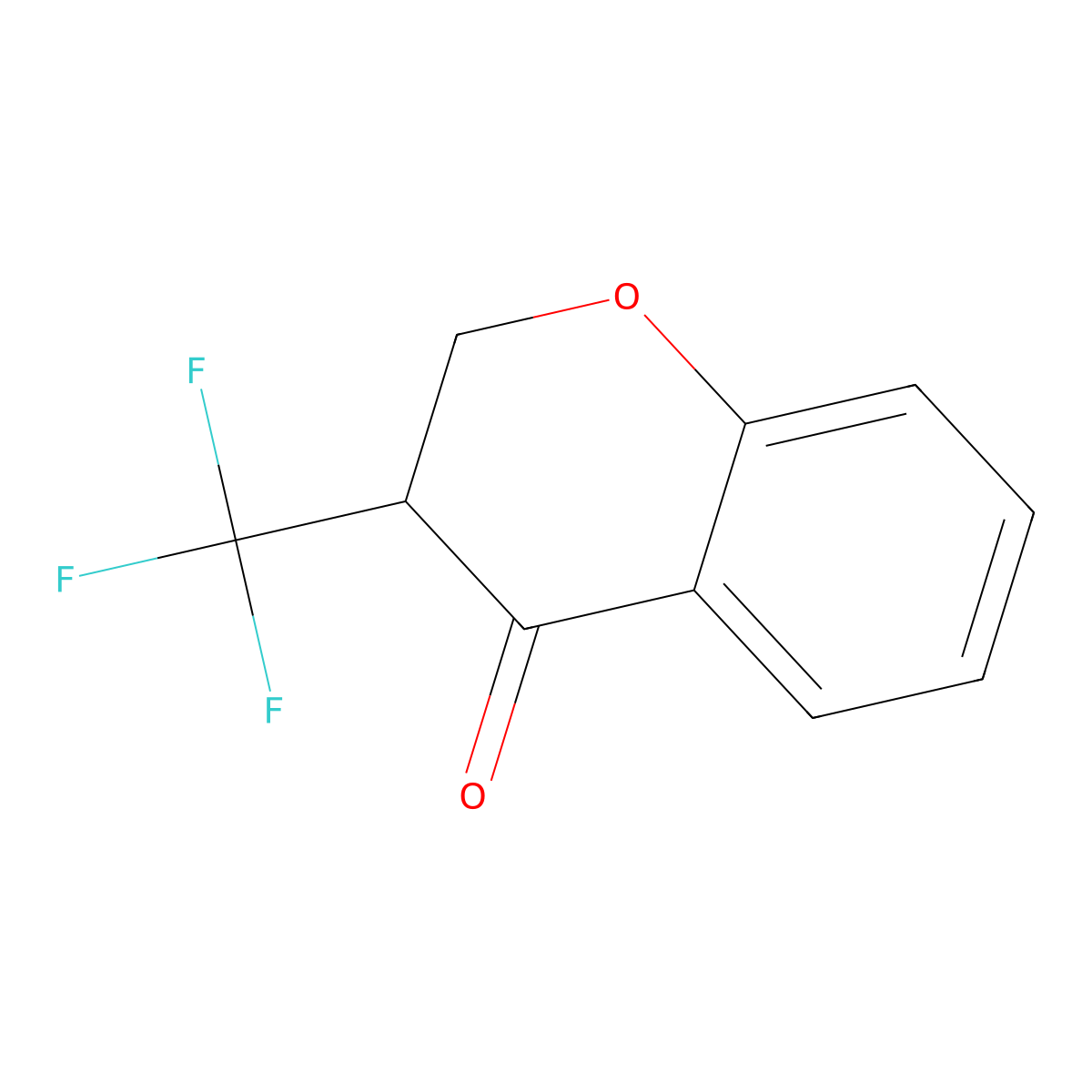 3-(trifluoromethyl)-3,4-dihydro-2H-1-benzopyran-4-one molecular structure, CAS 2041791-75-5