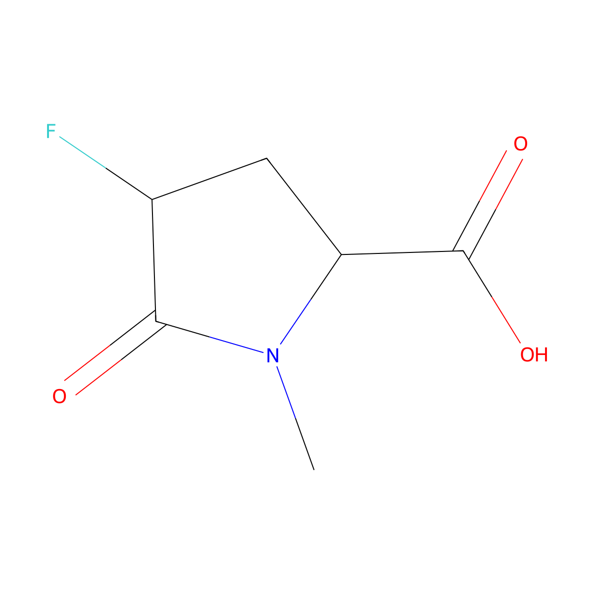 (2S,4S)-4-fluoro-1-methyl-5-oxopyrrolidine-2-carboxylic acid molecular structure, CAS 2041844-48-6