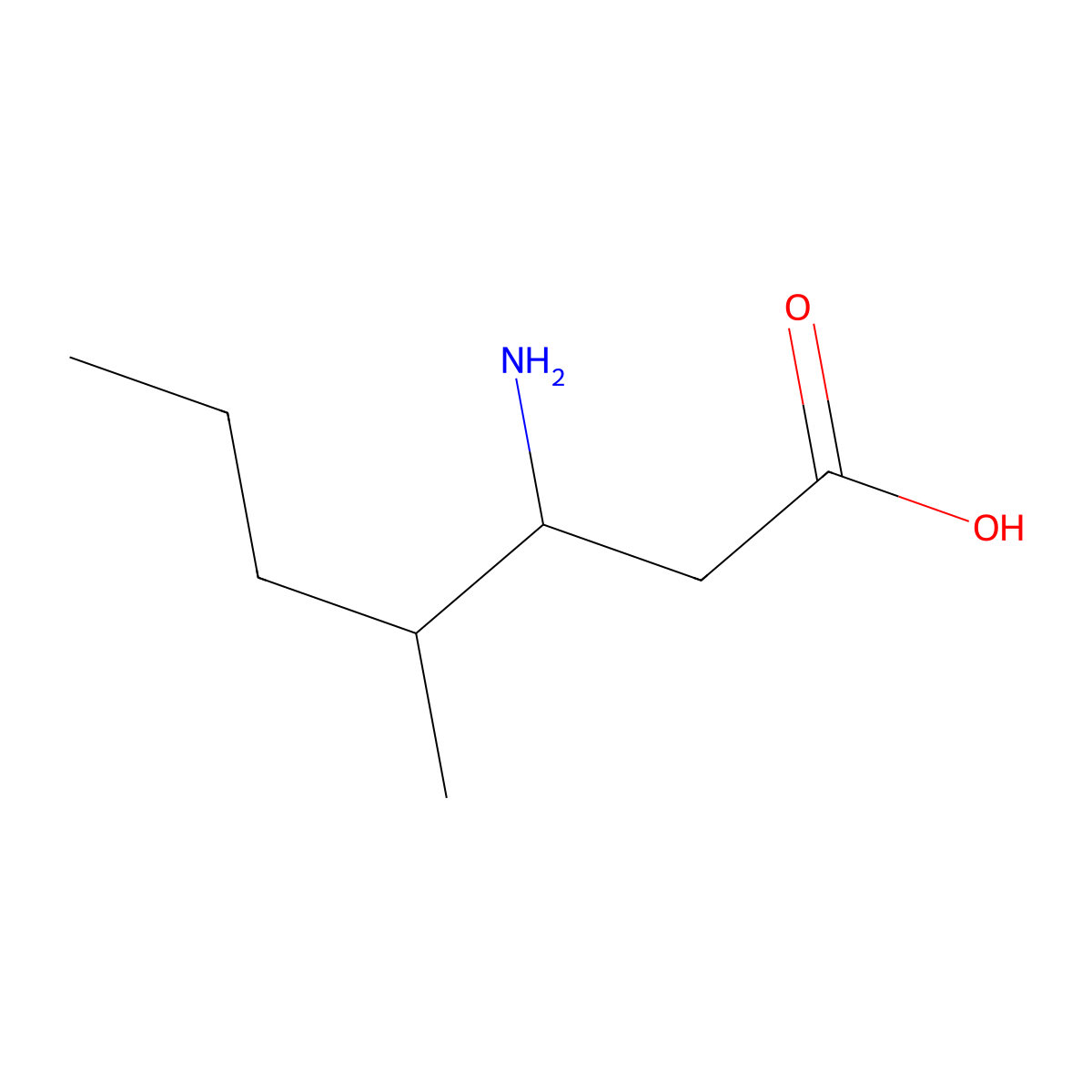 3-Amino-4-methylheptanoic acid molecular structure, CAS 204191-41-3