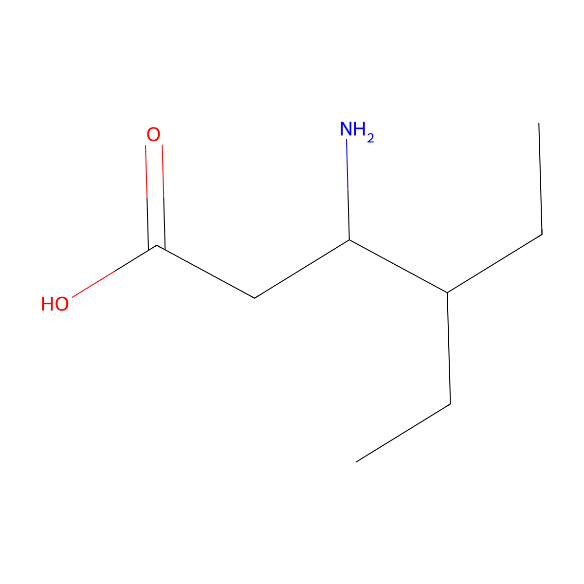 3-Amino-4-ethylhexanoic acid molecular structure, CAS 204191-42-4