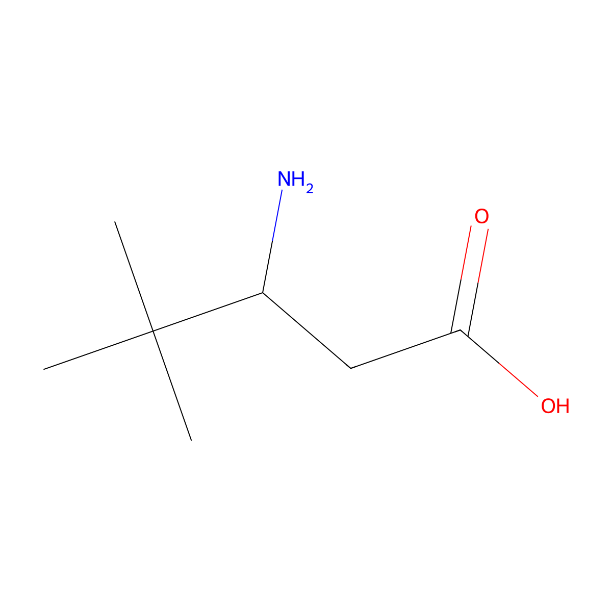 3-Amino-4,4-dimethylpentanoic acid molecular structure, CAS 204191-43-5