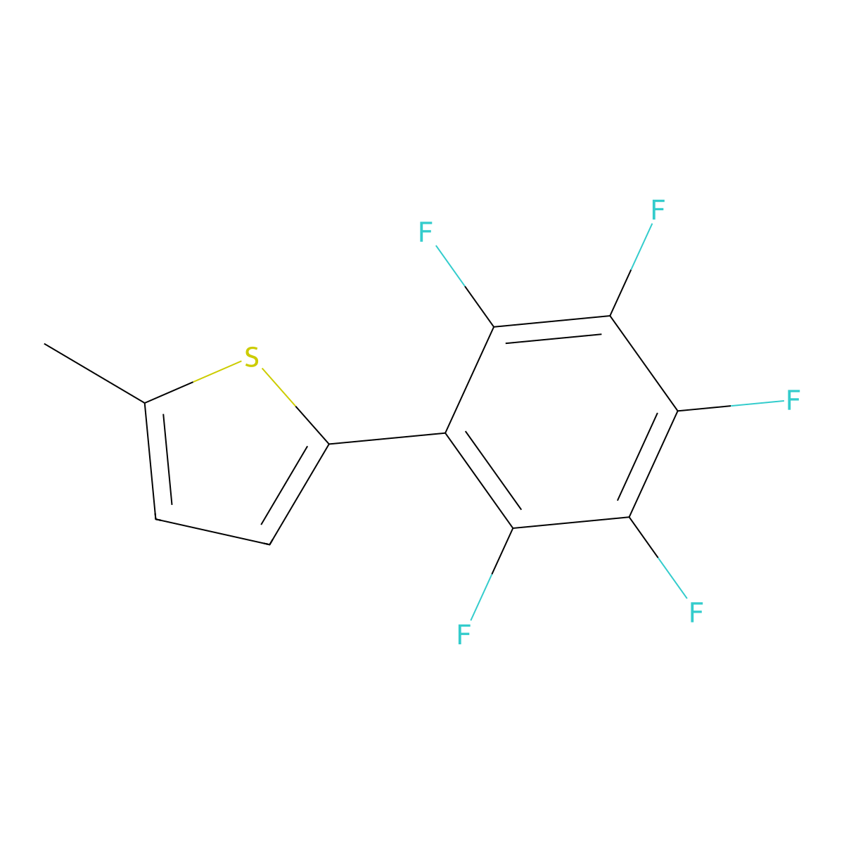 2-Methyl-5-(2,3,4,5,6-pentafluorophenyl)thiophene molecular structure, CAS 204191-71-9