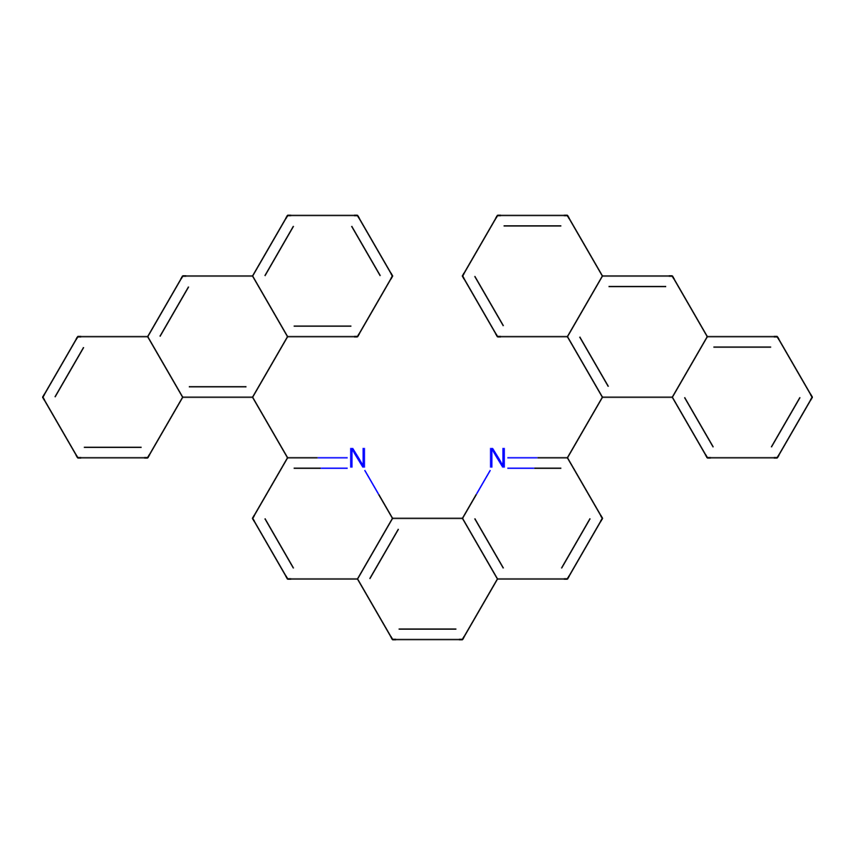 2,9-Di(anthracen-9-yl)-1,10-phenanthroline molecular structure, CAS 204195-52-8