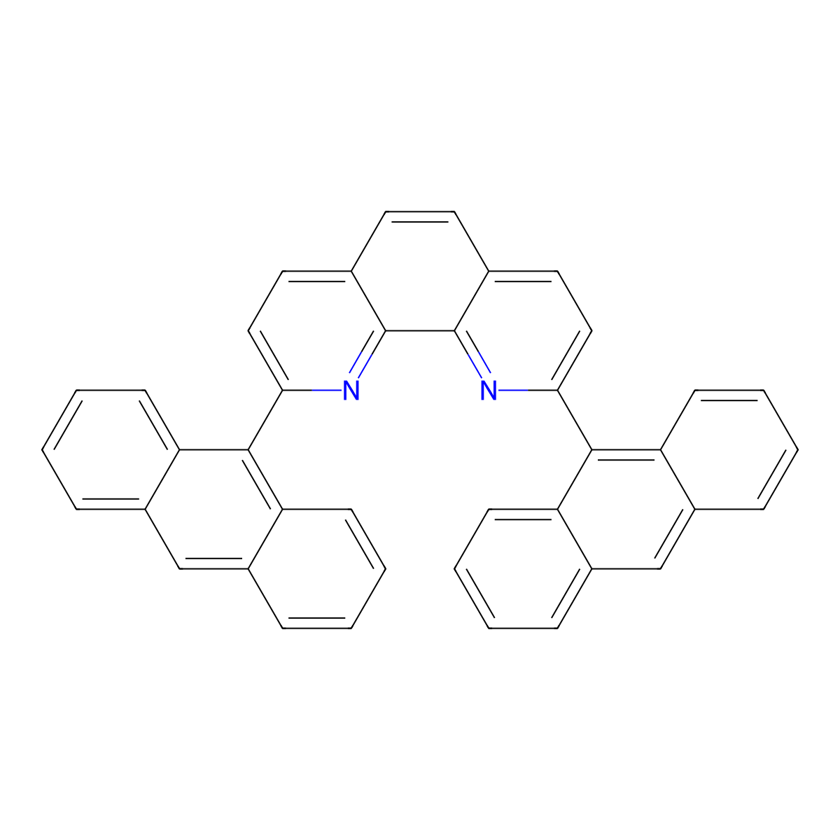 2,9-Di(anthracen-9-yl)-1,10-phenanthroline molecular structure, CAS 204195-52-8