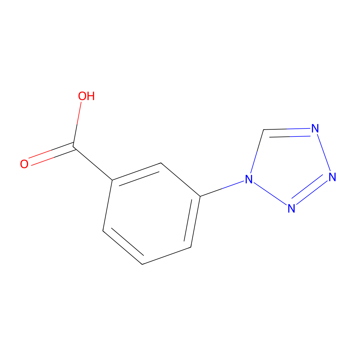 3-(1H-tetrazol-1-yl)benzoic acid molecular structure, CAS 204196-80-5